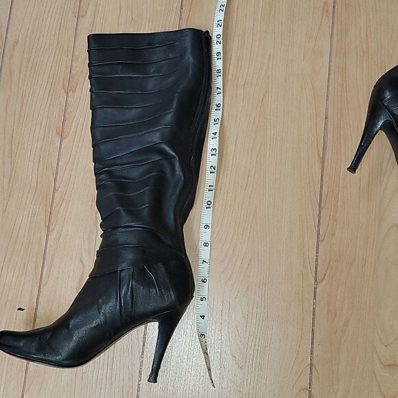 ALDO BLACK SLOUCH HIGH HEEL BOOTS, SIZE 40 (8.5) - Picture 10 of 15